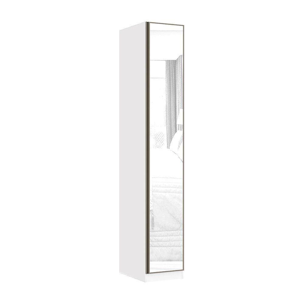 Guarda Roupa Modulado 1 Porta 40cm Branco Com Espelho
