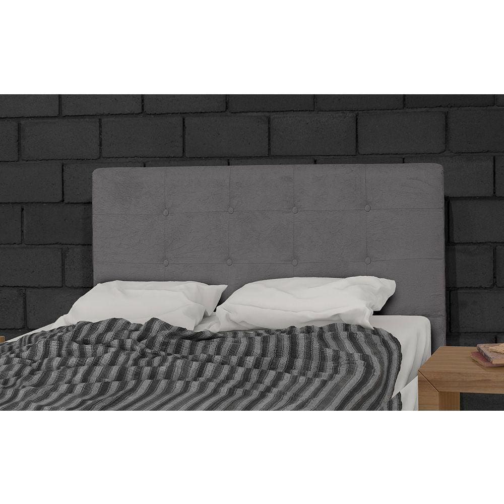 Cabeceira Estofada Para Cama Box Casal 160cm Amassado Cinza