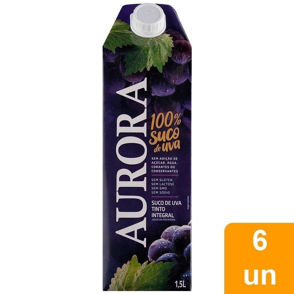 Suco de Uva Integral Aurora Tetra Pack 6x1,5L