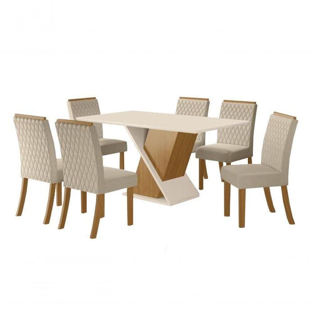 Conjunto Sala De Jantar Mesa Fiorella 6 Cad Rita