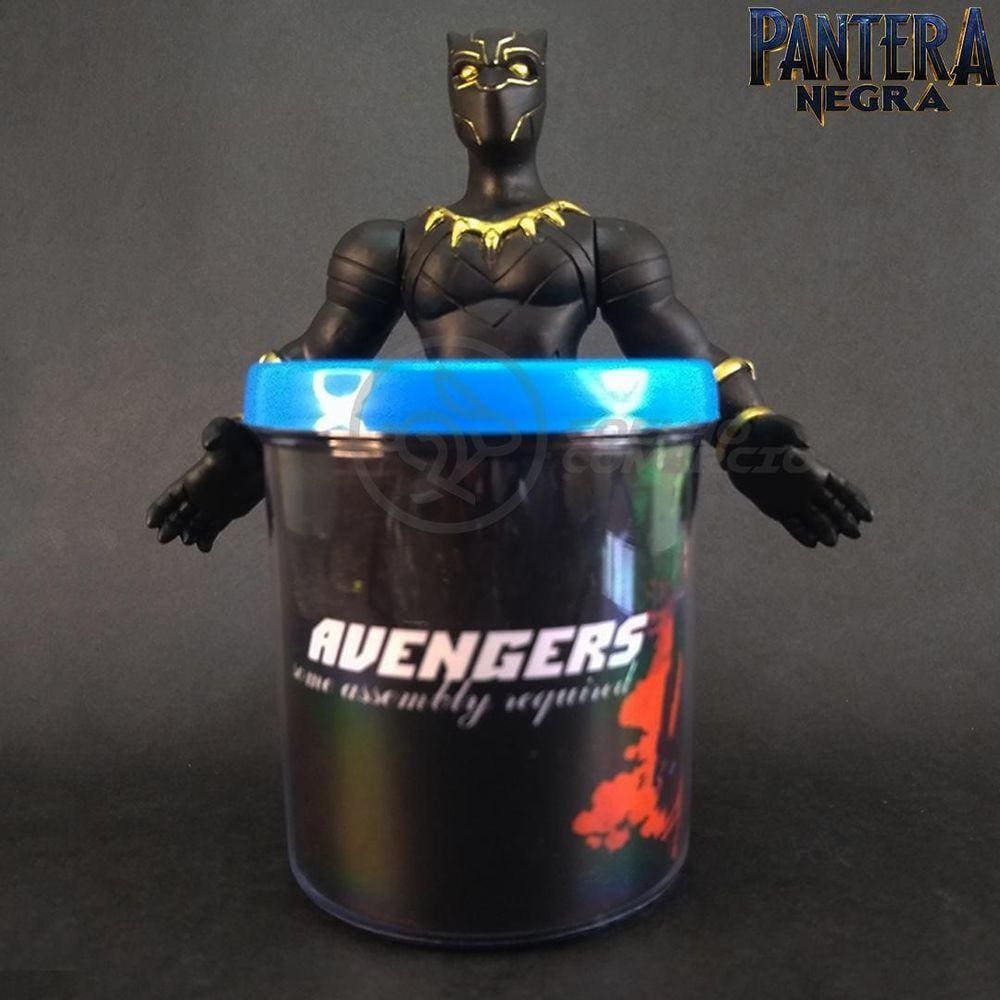 Kit Boneco Pantera Negra Marvel 16Cm + Caneca 350Ml