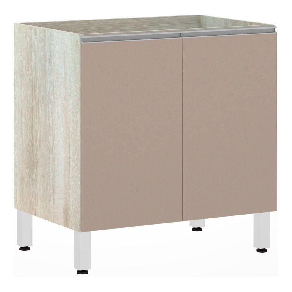 Balcão Sem Tampo 80cm Lis Legno Crem e Connect