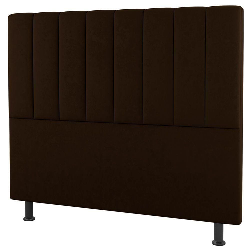 Cabeceira Cama Box Casal King Size Cora 195Cm Suede Marrom