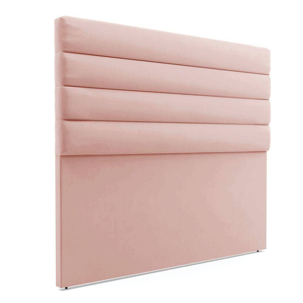 Cabeceira Para Cama Box Casal 140 Cm Veludo Rosê
