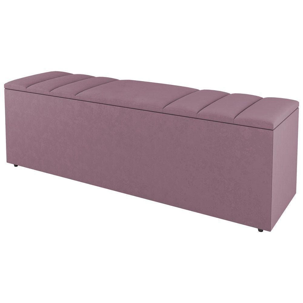 Calçadeira Baú Queen Size Grace 160Cm Suede Rosé