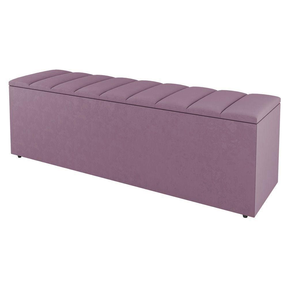 Calçadeira Baú Queen Size Cora 160Cm Suede Rosé