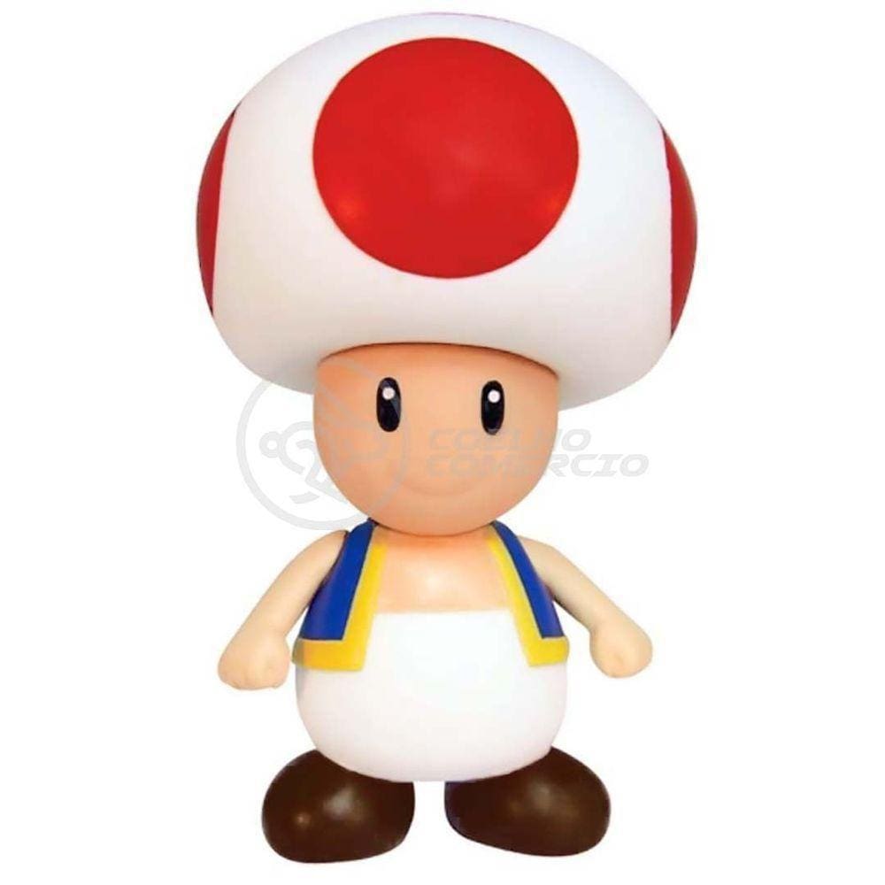 Boneco Action Figure Cogumelo Toad Super Size 20Cm Mario