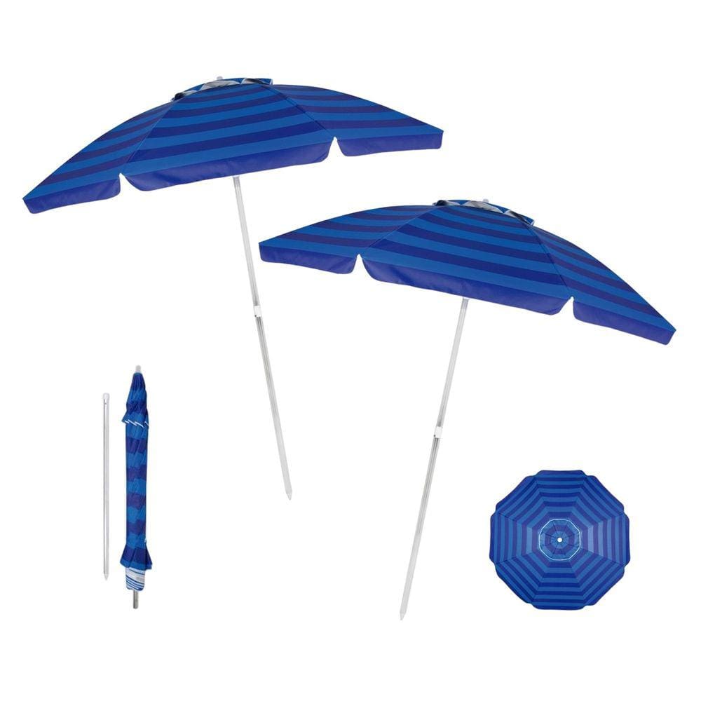 Kit 2 Guarda Sol Alumínio Articulado 2 Metros Sombreiro Praia Piscina - Mor
