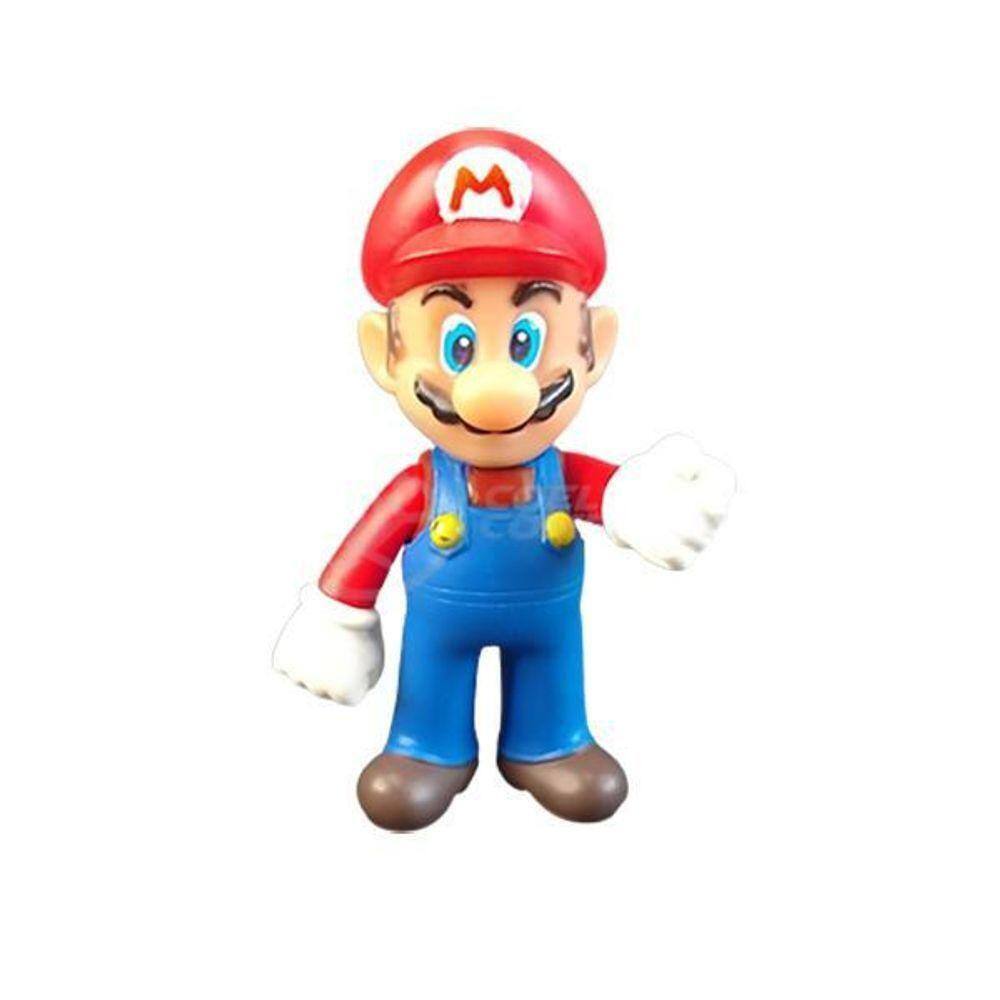 Kit Boneco Mario World Articulado 12Cm + Caneca 350Ml