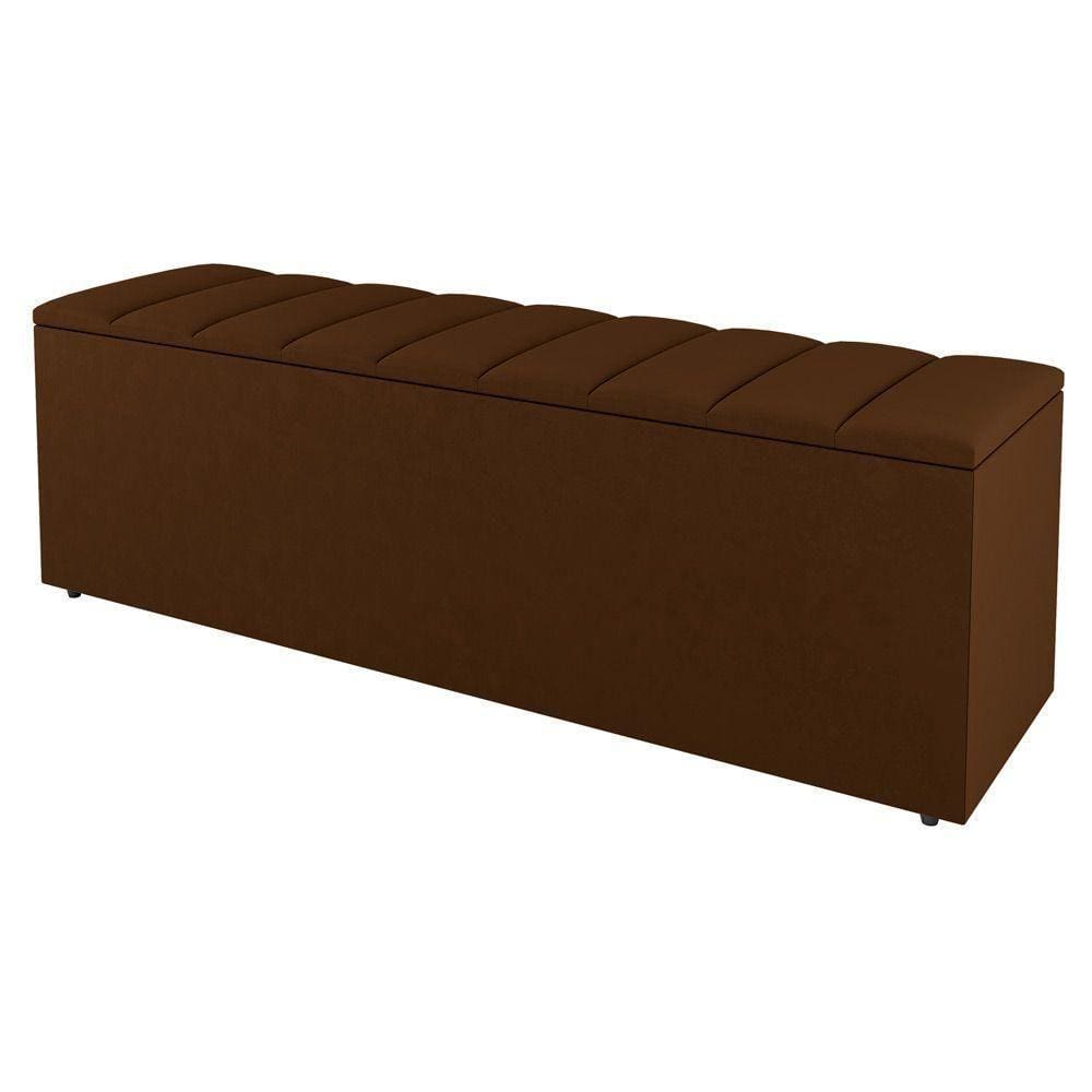 Calçadeira Baú Queen Size Cora 160Cm Suede Terracota