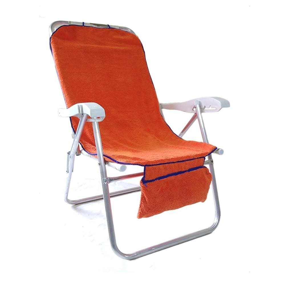 Praticapa Capa Toalha de Microfibra Com Regulagem Para Banco De Carro Ou Cadeira De Praia Laranja