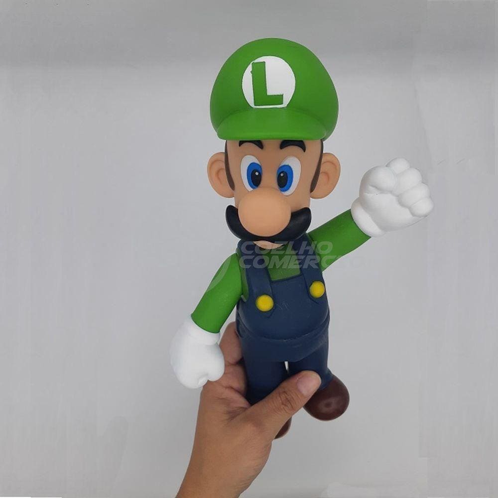 Boneco Action Figure Luigi Super Size 23Cm Super Mario
