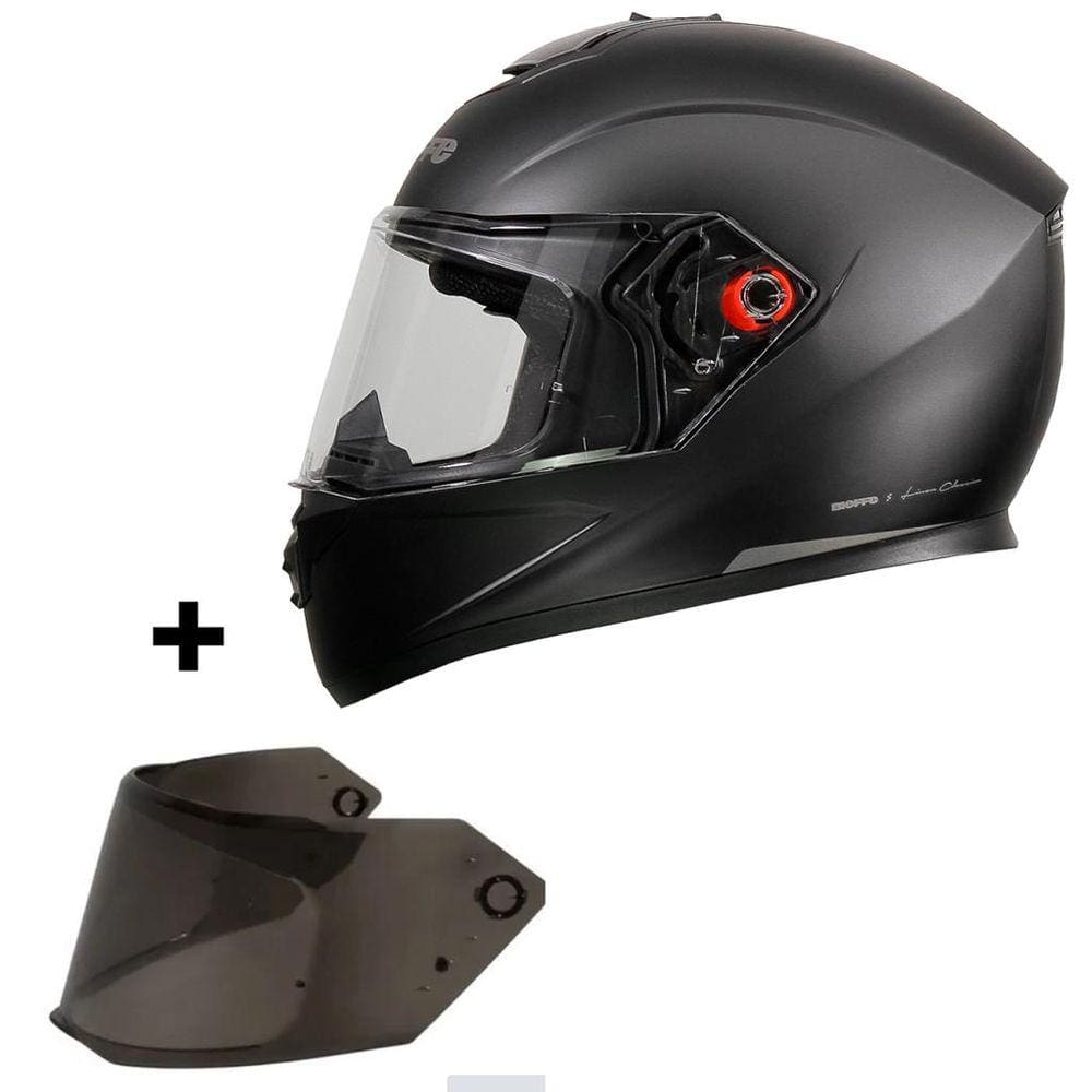 Capacete Bieffe B12 Classic Preto Fosco + Viseira Fumê