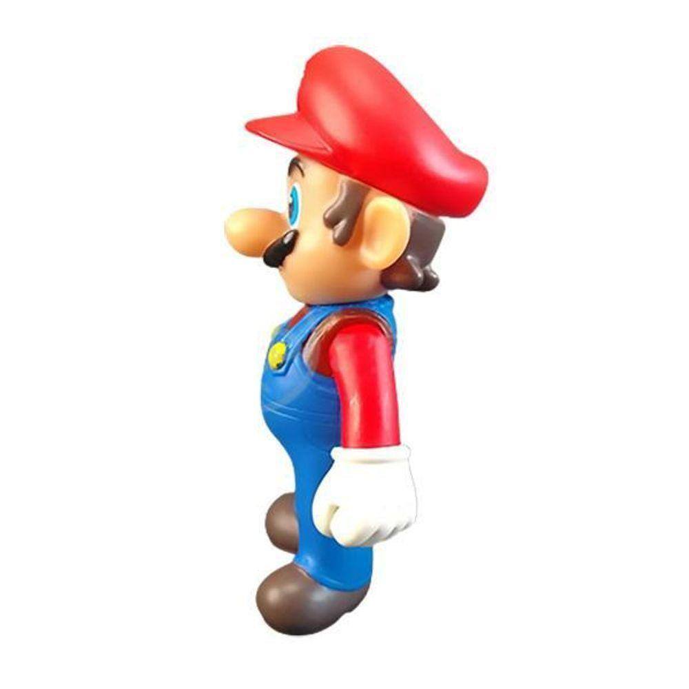 Kit Boneco Mario World Articulado 12Cm + Caneca 350Ml