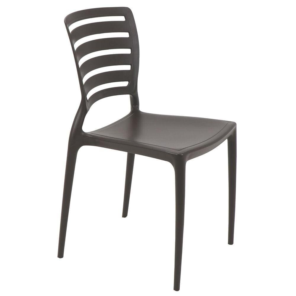 Cadeira Plast. Monob Sofia Marrom Encosto Vazado Tramontina 92237109