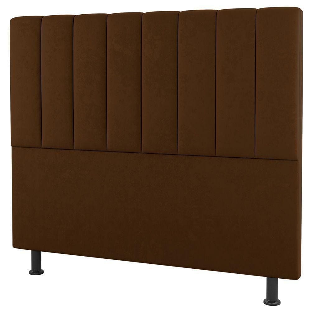 Cabeceira Cama Box Solteiro Cora 90cm Suede Terracota