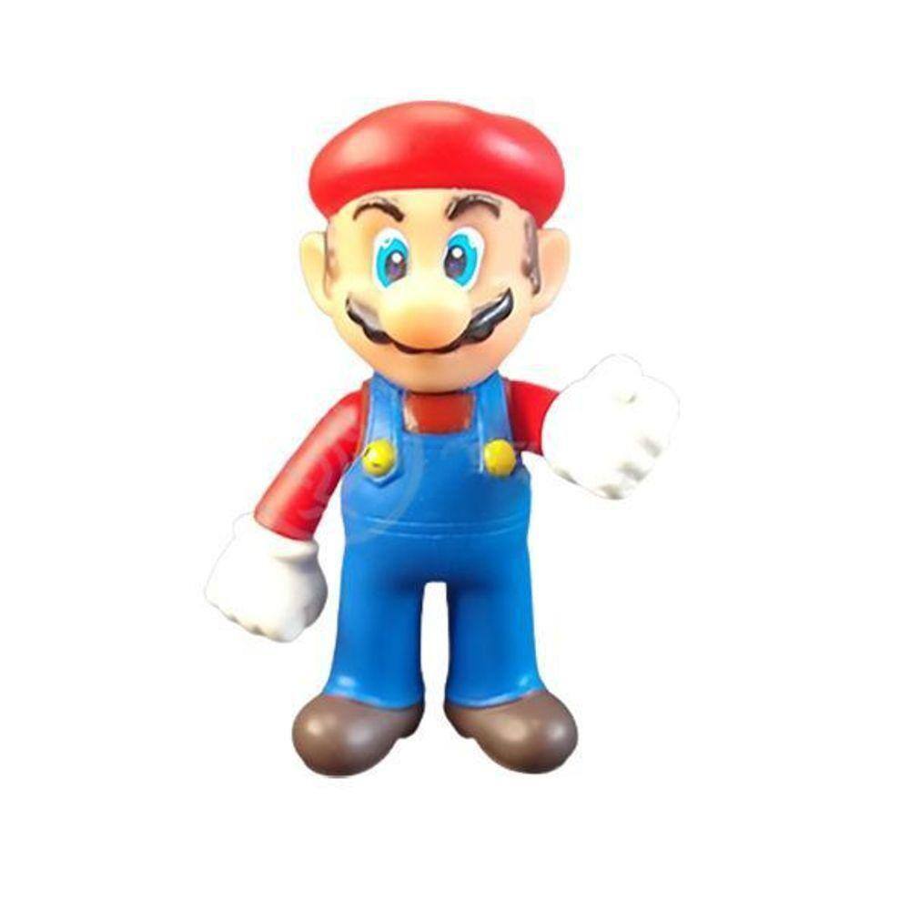 Kit Boneco Mario World Articulado 12Cm + Caneca 350Ml