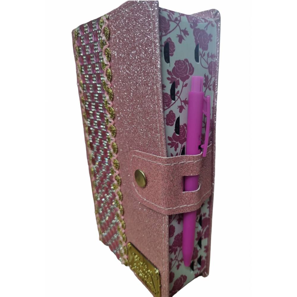 Bíblia hiper gigante Rosa pedraria e caneta Flores CPP