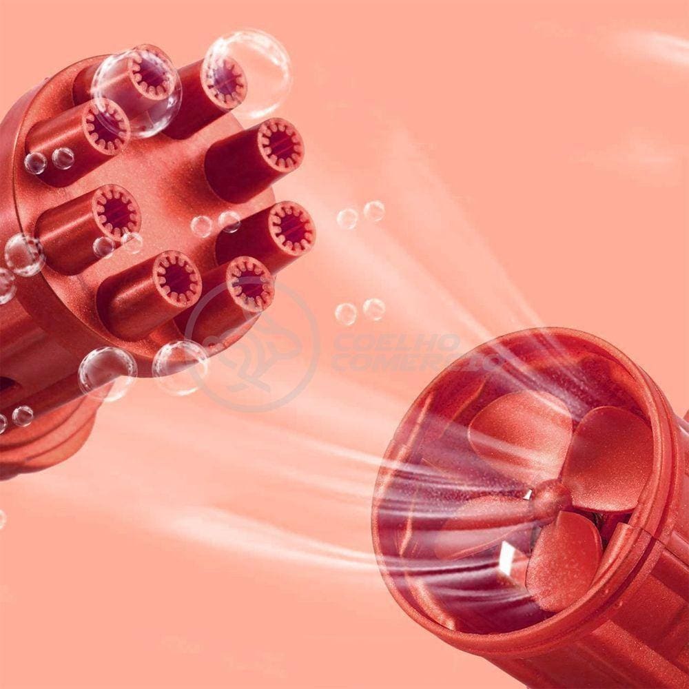Máquina Elétrica Tiktok Lança Bolhas Vermelho