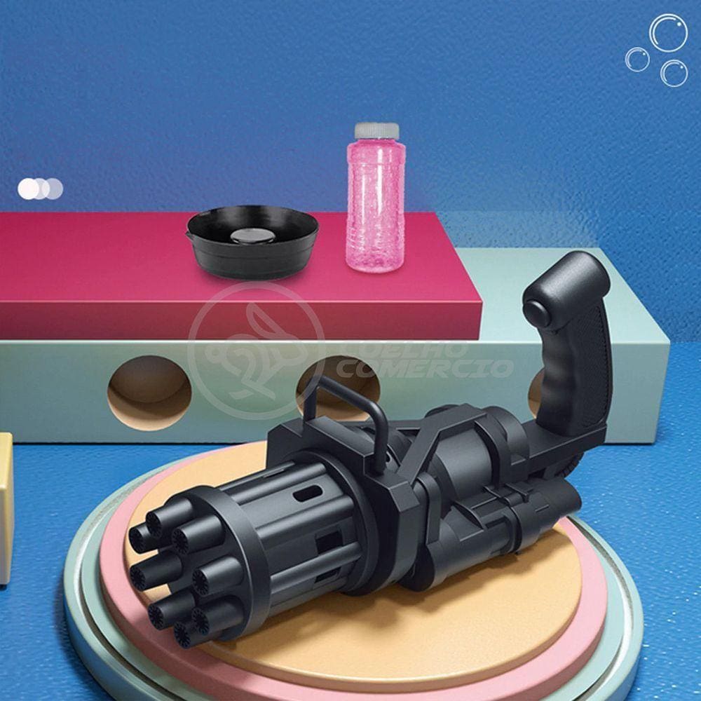 Máquina Elétrica Tiktok Lança Bolhas Preto