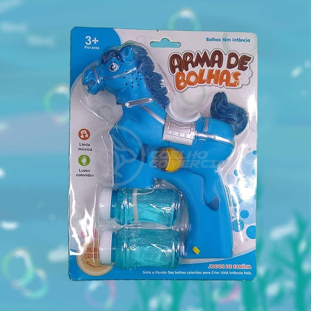 Cavalo Bolhudo Pop Tik Tok Lança Bolhas Azul 32