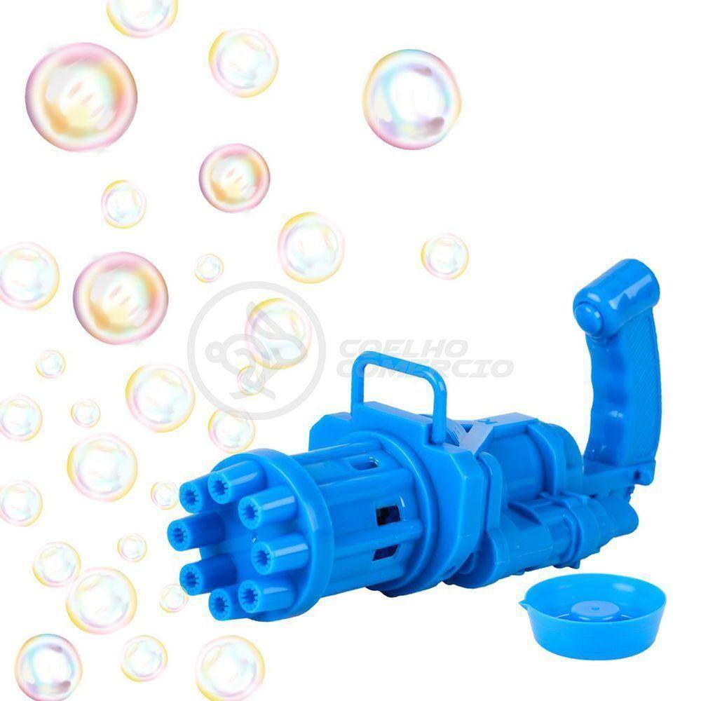 Máquina Elétrica Tiktok Lança Bolhas Azul