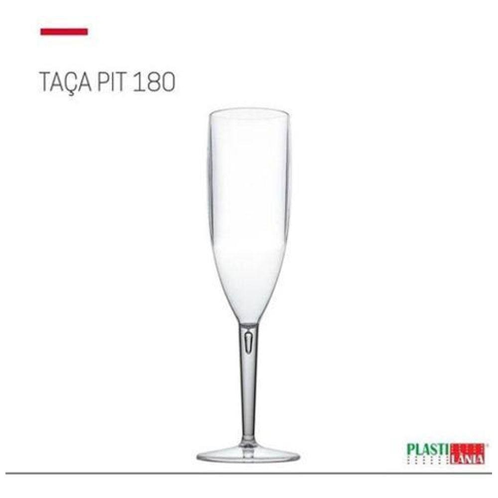 Taça De Champagne Acrílico Festa 180Ml Transparente 12 Uni
