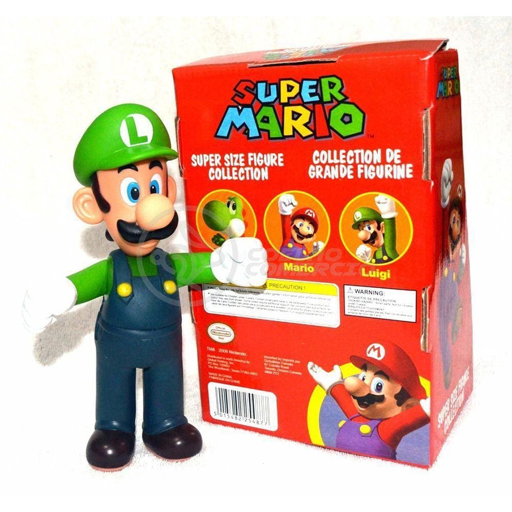 Boneco Luigi Grande Super Size 23Cm - Super Mario