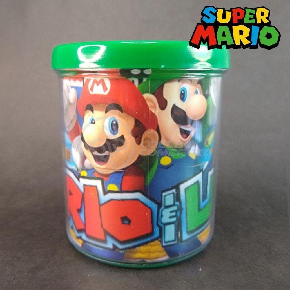 Kit Boneco Luigi Articulado Super Mario 13Cm + Caneca 350Ml