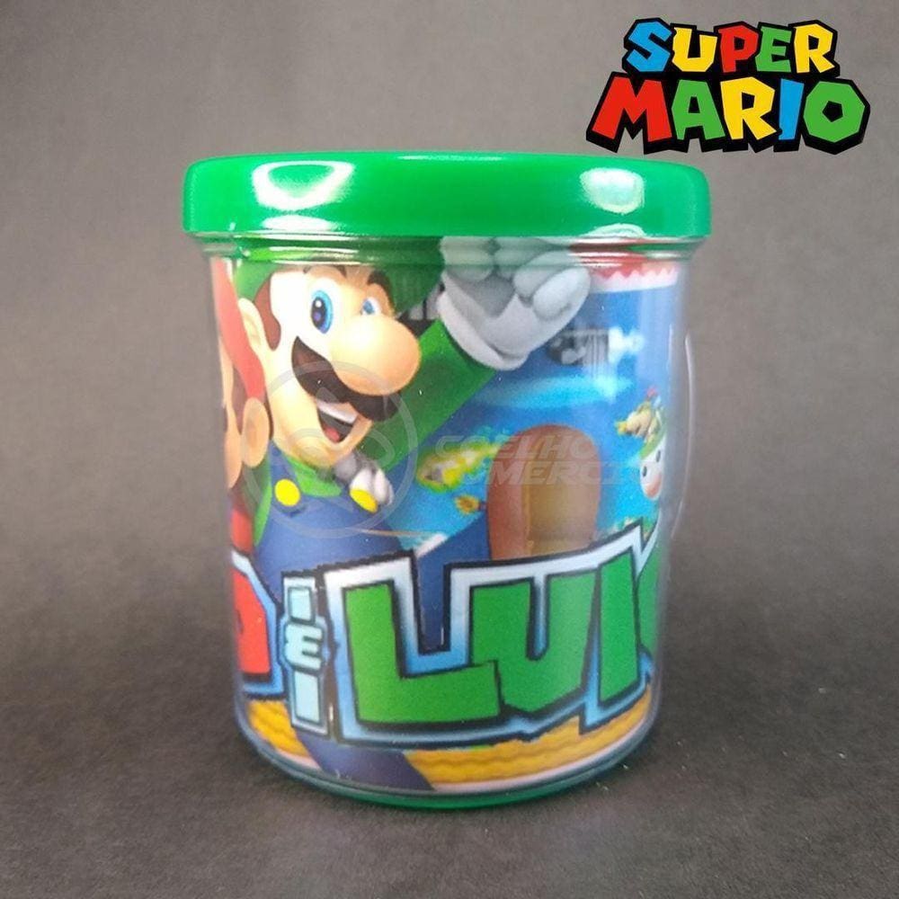 Kit Boneco Luigi Articulado Super Mario 13Cm + Caneca 350Ml