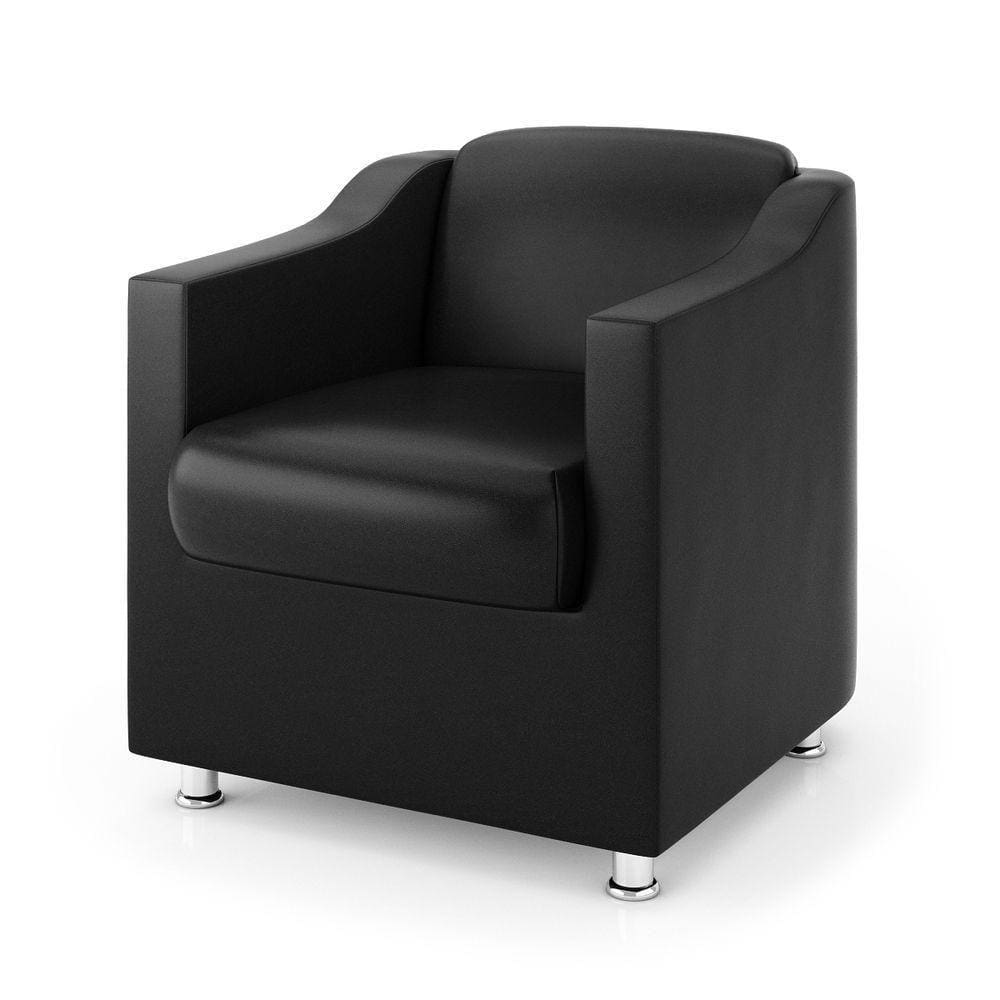 Poltrona Tilla Decoração Copa Do Mundo Brasil courino Preta