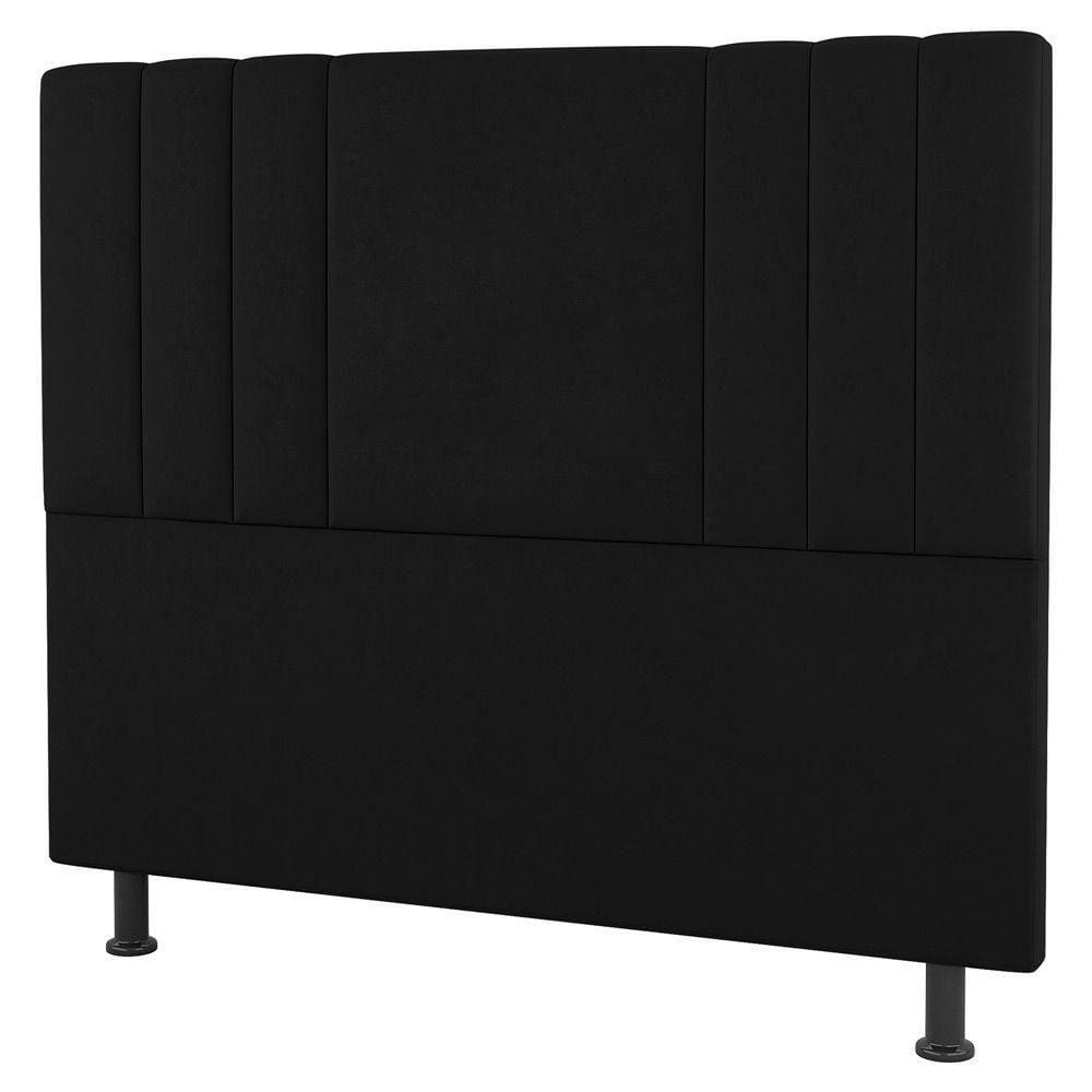 Cabeceira Cama Box Casal Queen Size Grace 160Cm Suede Preto