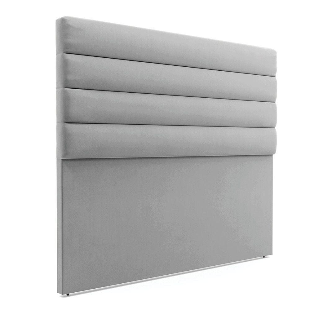 Cabeceira Para Cama Box Queen 160 Cm Suede Cinza