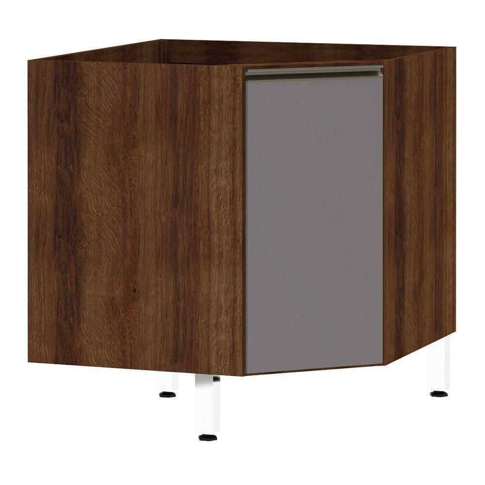Balcão Sem Tampo Canto Diagonal Jade Com Cinza Puro