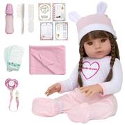 Boneca Bebe Reborn Menina 100% Silicone Enxoval + 24 Itens