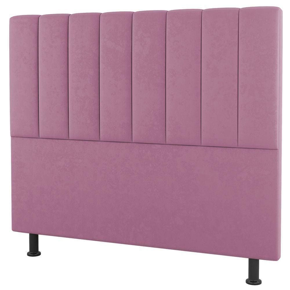 Cabeceira Cama Box Solteiro Cora 90cm Suede Rosa - Abmaza