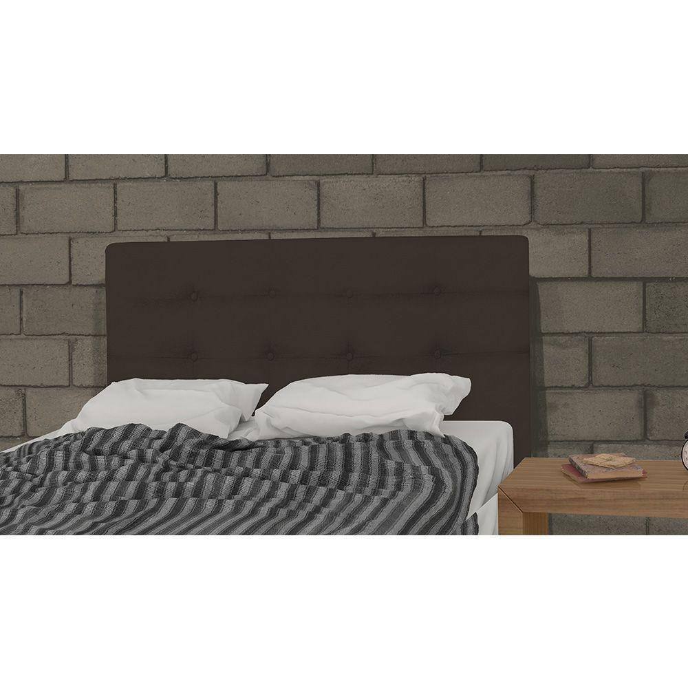 Cabeceira Estofada Para Cama Box Solteiro 90cm Suede Marrom