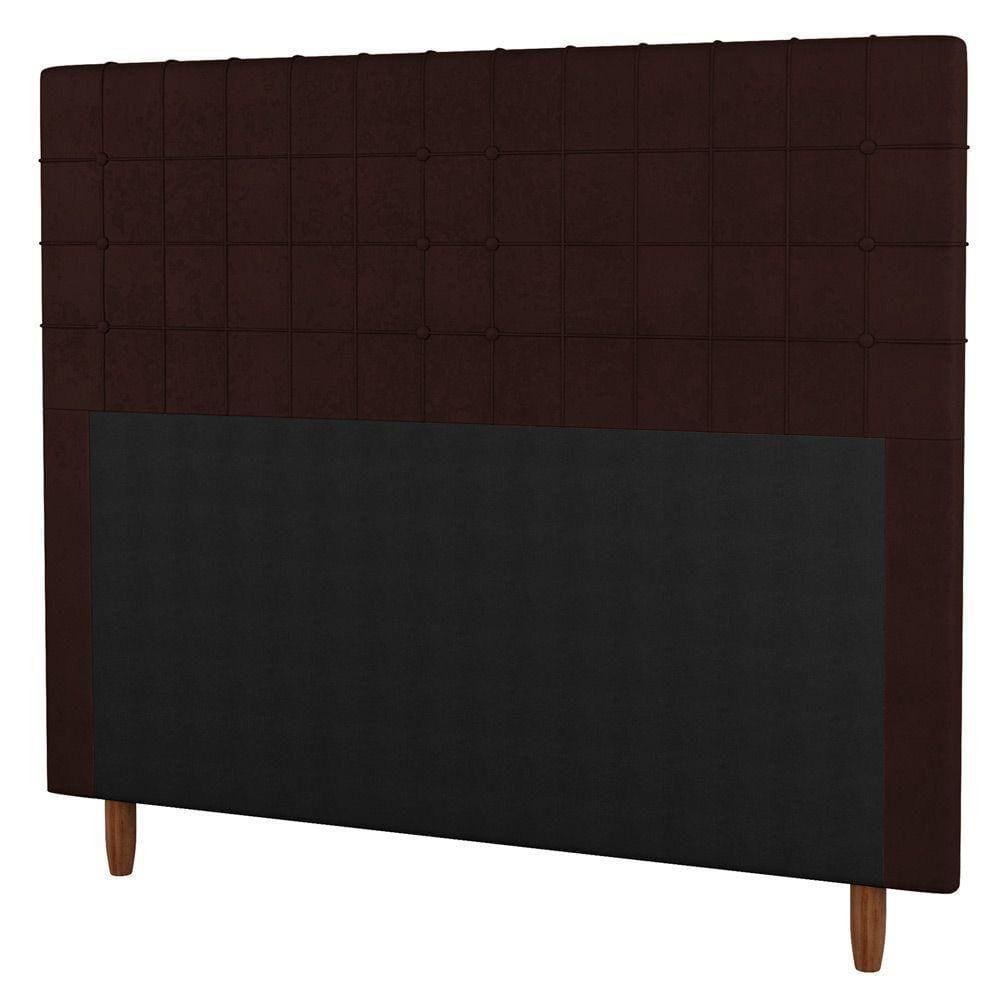 Cabeceira Cama Box Casal King Size 195Cm Sintético Marrom