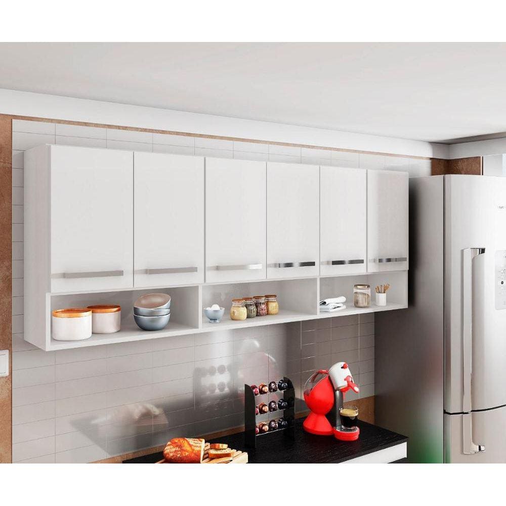 Armario Suspenso 6 Portas Branco Suriname