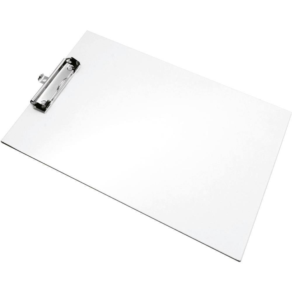 Prancheta Duratex Ofício Branca Prendedor Metal Pacote Com 6