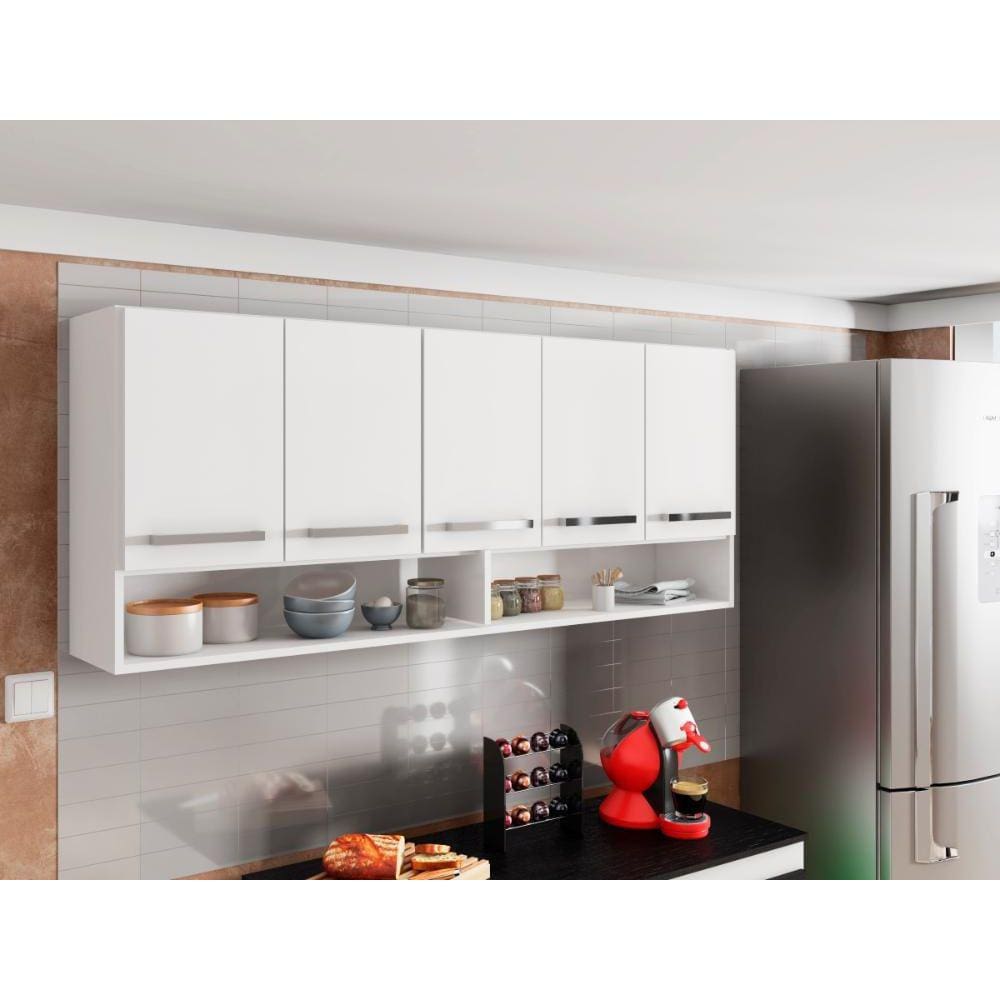 Armario Aereo para Cozinha 5 Portas Branco Filipinas Casa Mobilia