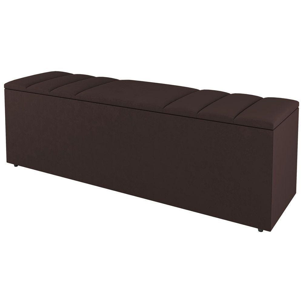 Calçadeira Baú Queen Size Grace 160Cm Suede Marrom