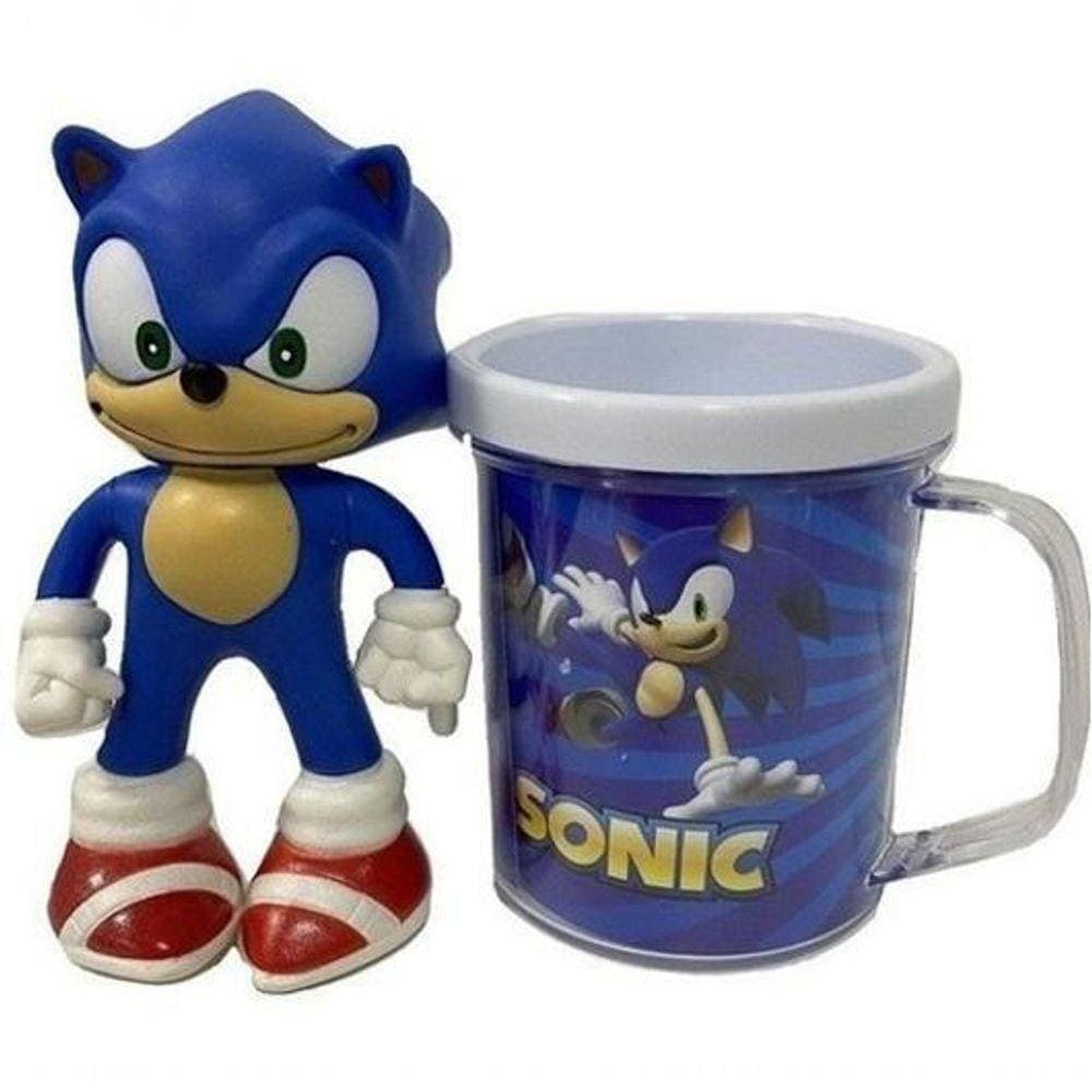 Kit Sonic The Hedgehog Caneca + Boneco