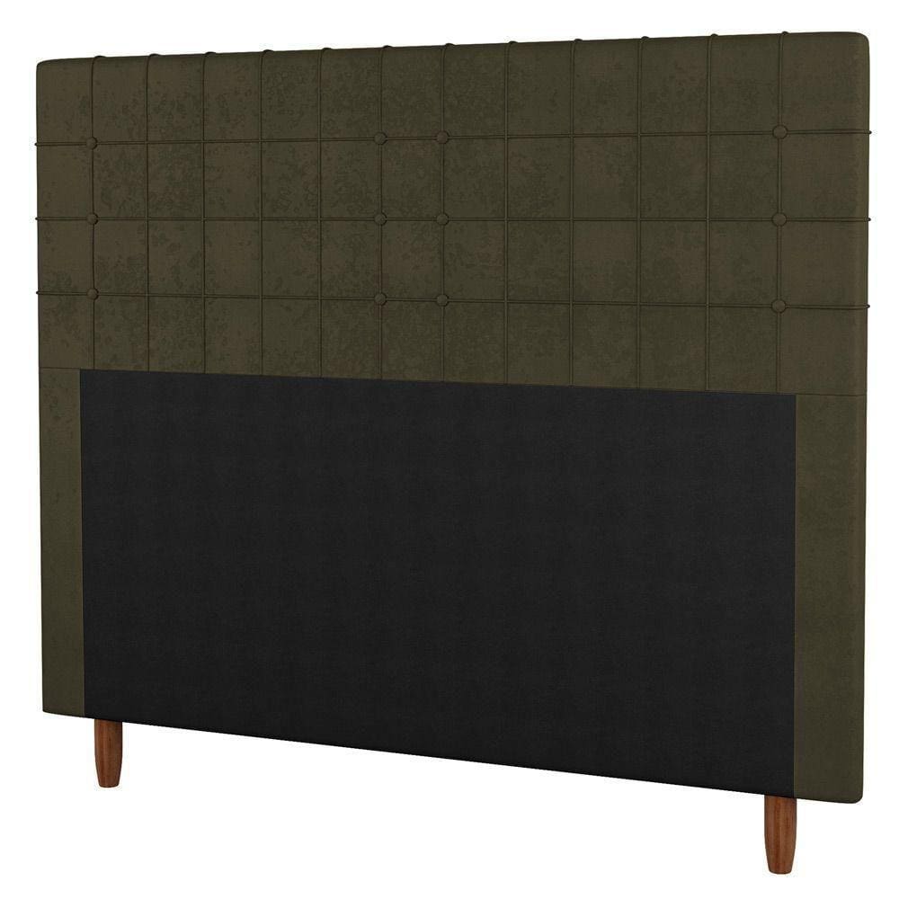 Cabeceira Cama Box Casal King Size 195Cm Veludo Marrom