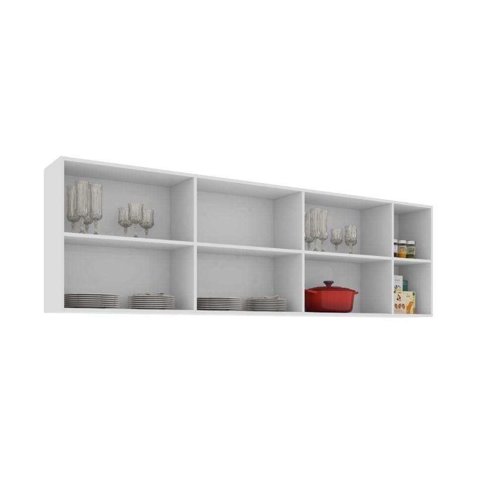 Armario Aereo de Cozinha 7 Portas Branco Bangladesh Casa Mobilia