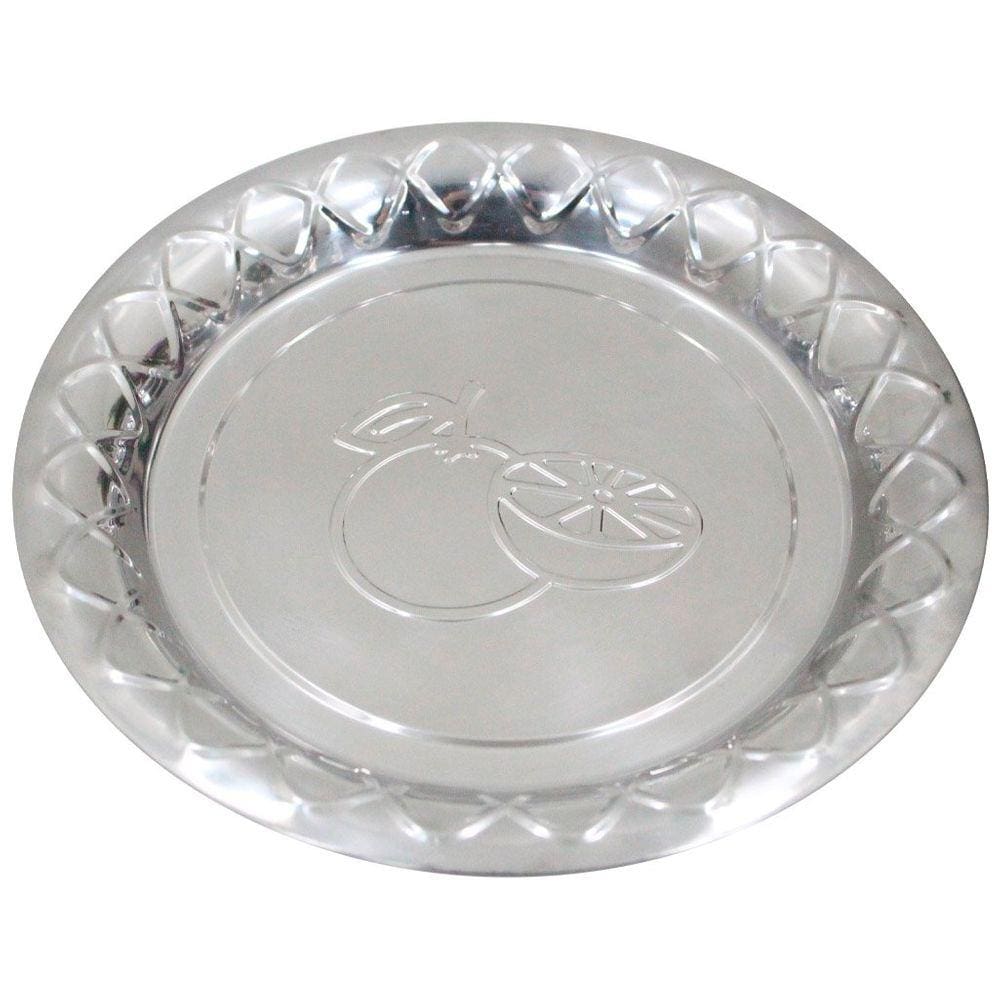 Kit 2 Bandejas Em Aço Inox Redonda 22cm