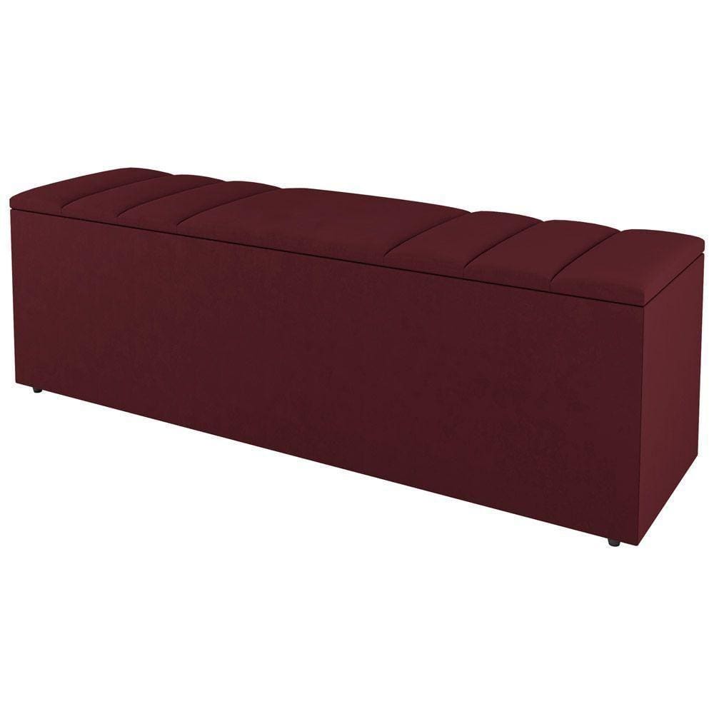 Calçadeira Baú Queen Size Grace 160Cm Suede Bordô
