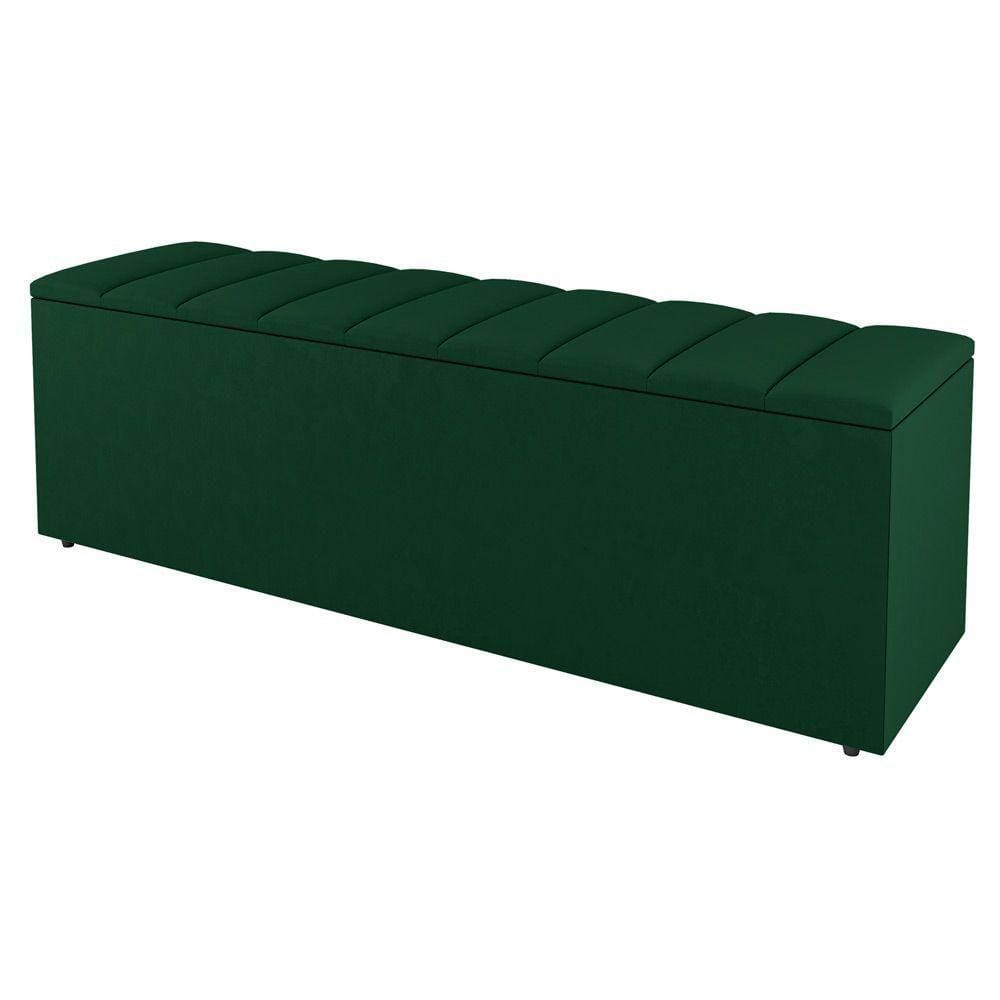 Calçadeira Baú King Size Cora 190Cm Suede Verde
