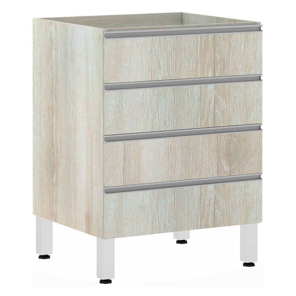 Balcão Sem Tampo Gaveteiro 60cm Lis Legno Crema