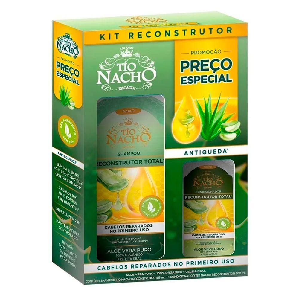 Kit Shampoo 415ml+Condicionador 200ml Tio Nacho Reconstrutor